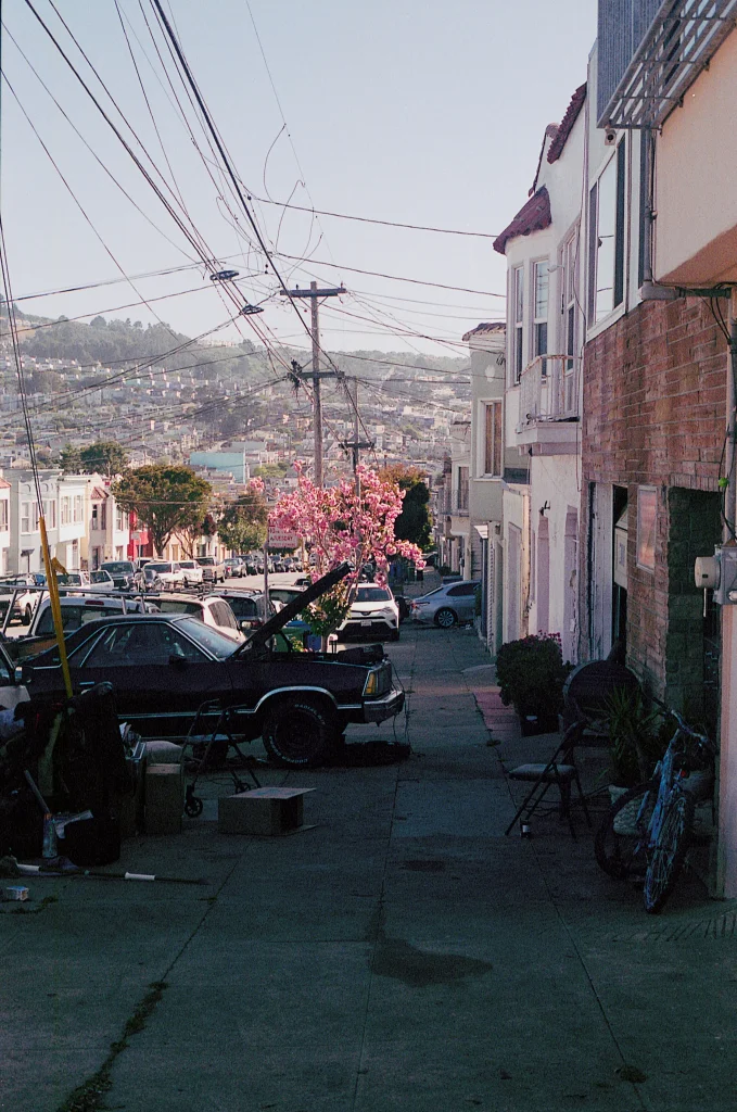 sidewalk in Excelsior district with cars on it